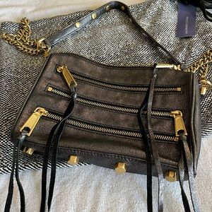 Rebecca Minkoff Metallic Dark Gray Fringe Bag!